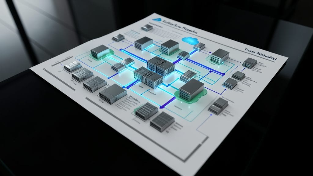 Technical 3D Flowchart Templates for IT Presentations